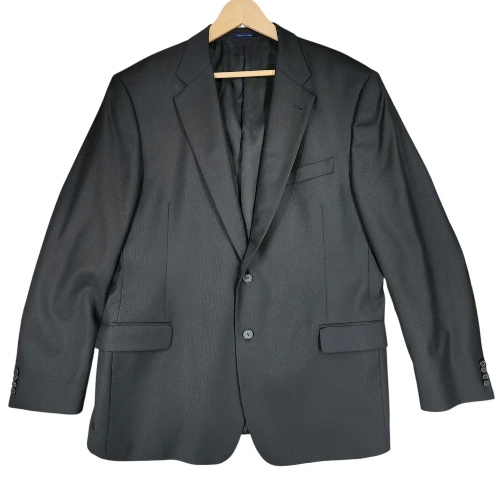 Joseph Abboud Loro Piana Blazer 48L Mens Black Super 120s Suit Jacket Sport Coat
